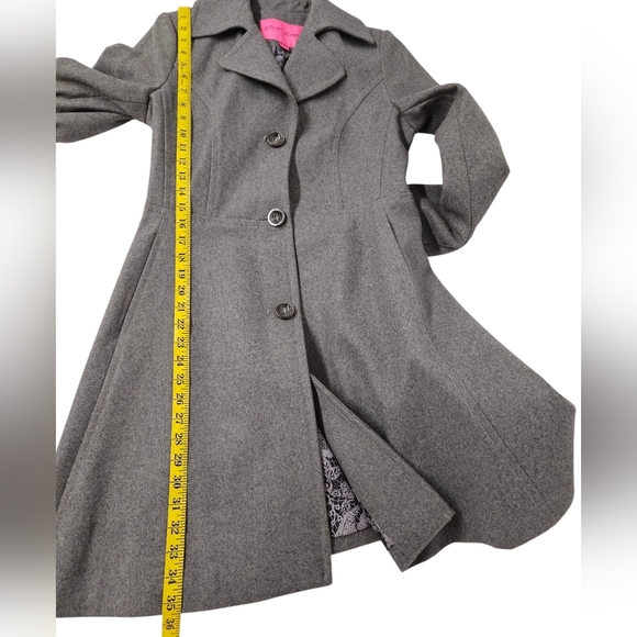 Betsey Johnson Wool Corset Peacoat In Storm Gray Size Small - Picture 10 of 10
